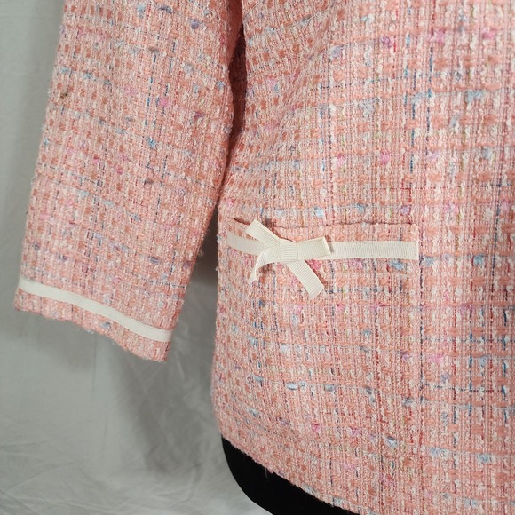Vtg 80s PATCHINGTON Size 8 Petite‎ Pink Boucle Tweed Easter Church Dinner Jacket - Picture 7 of 14